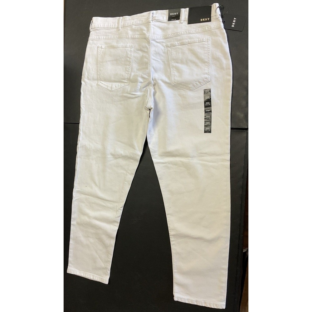 NWT! Men's DKNY White Bedford Jeans Straight Stretch Painters - W40 x L30 - Picture 6 of 8